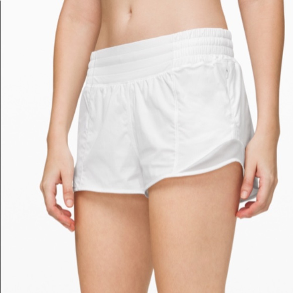 White lululemon hotty hot shorts